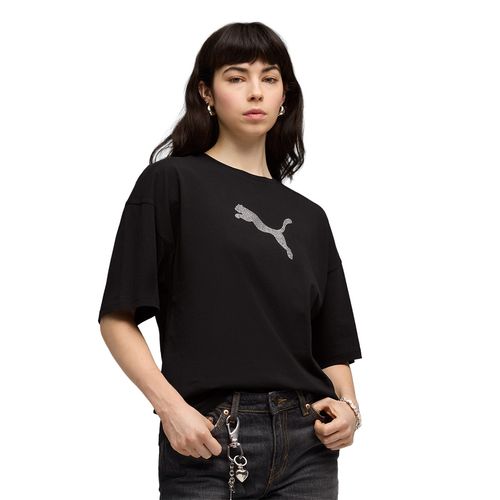 REMERA PUMA LEO LUXE BADZZLED OVERSIZED MUJER